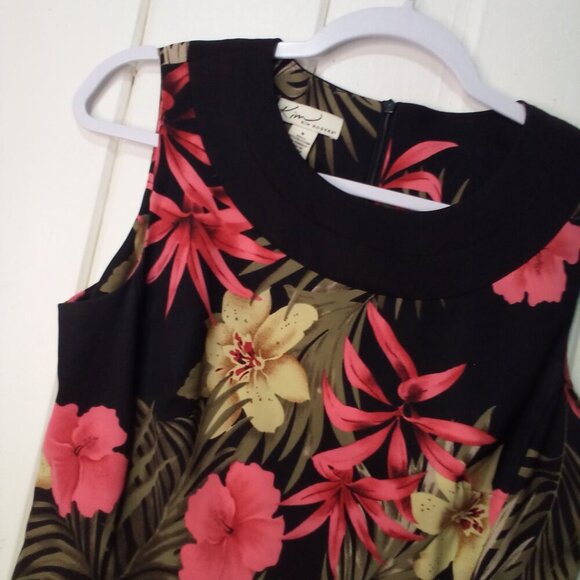 Kim Rogers Dress Women S Sleeveless Classic Career Floral Black Red Green - Picture 8 of 14